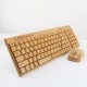 2.4G Wireless Keyboard And Mouse Mice Office Handcrafted Natural Wooden Plug And Play