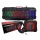 Hot selling 4 in 1 set keyboard/mouse/mouse pad/headset gaming combo with LED backlight